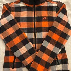 Women’s Nike Sportswear Thermore Insulated Jacket in Orange/Black/White Plaid
